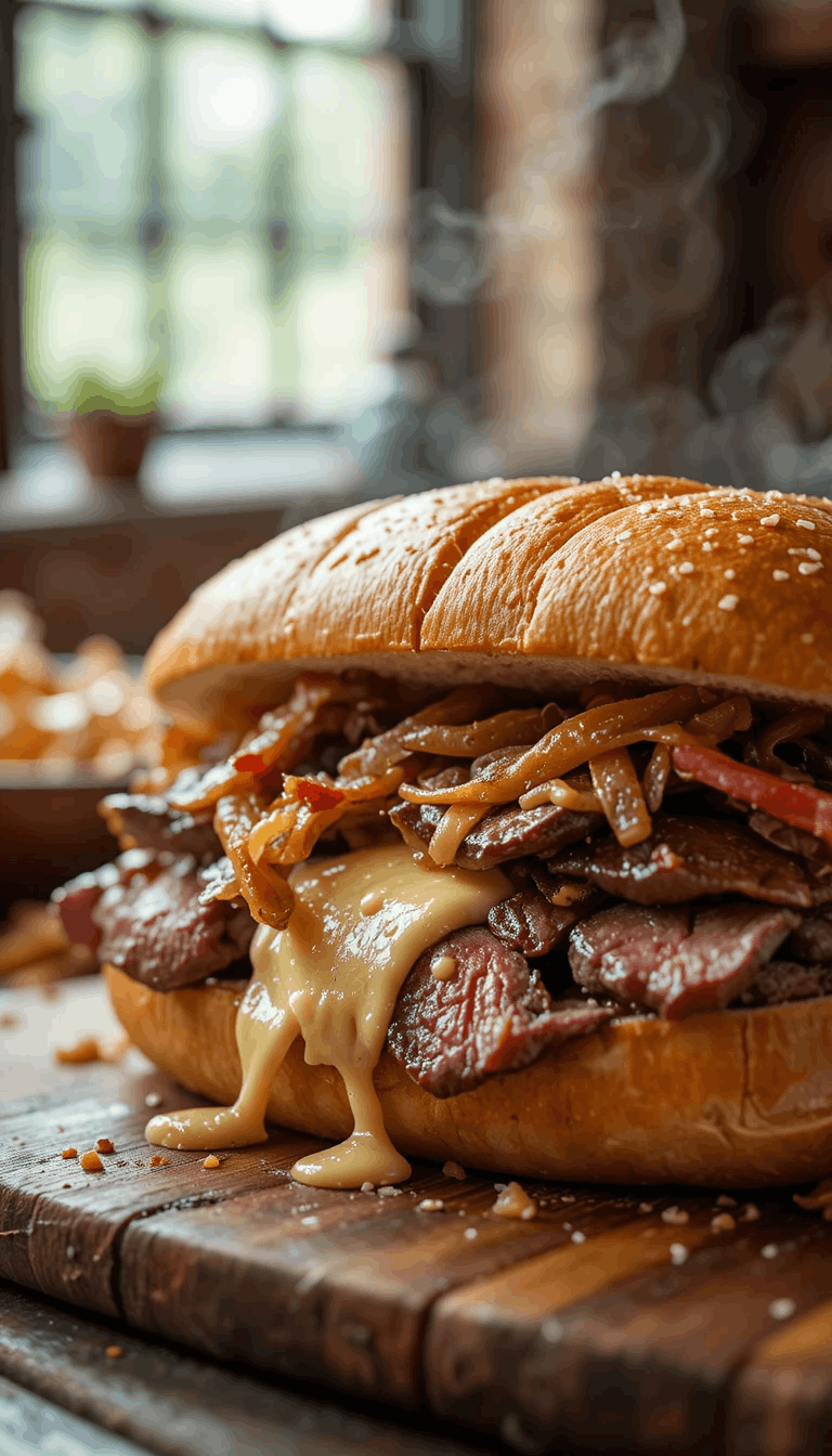 Philly Cheesesteak Sandwich Recipe – Juicy Steak & Melty Cheese